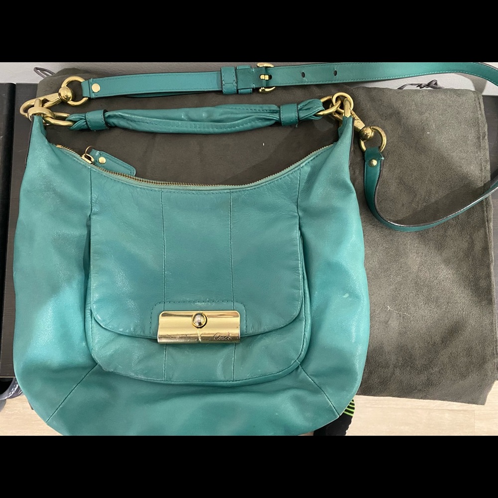 Teal Coach shoulder bag - Picture 2 of 3